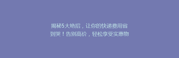 揭秘5大绝招，让你的快递费用省到哭！告别高价，轻松享受实惠物流服务
