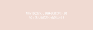如何轻松省心,揭秘快递费用大揭秘:四大绝招助你省到尖叫!