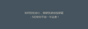如何轻松省心,揭秘快递省钱秘籍:5招帮你节省一半运费!