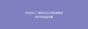 轻松省心!揭秘5招让你快递费用减半的省钱攻略