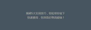 揭秘5大实用技巧,轻松帮你省下快递费用,告别高价物流烦恼!