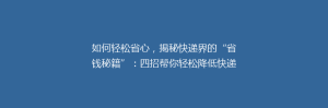 如何轻松省心,揭秘快递界的“省钱秘籍”:四招帮你轻松降低快递费用,让你省到“心花怒放”!