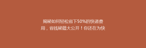 揭秘如何轻松省下50%的快递费用，省钱秘籍大公开！你还在为快递费用头疼吗？