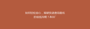 如何轻松省心,揭秘快递费用最低的省钱攻略!🎯