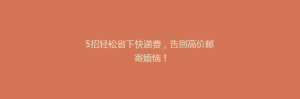 5招轻松省下快递费,告别高价邮寄烦恼!