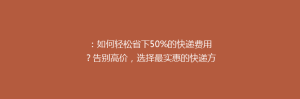 :如何轻松省下50%的快递费用?告别高价,选择最实惠的快递方式
