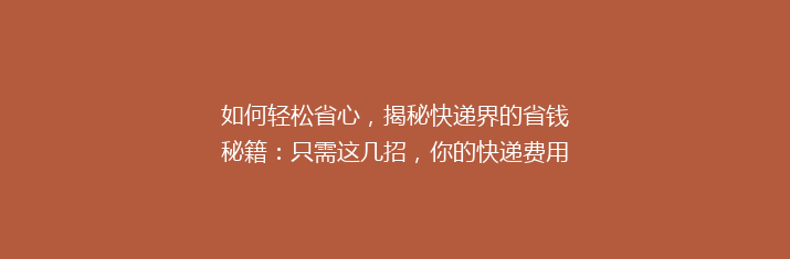 如何轻松省心，揭秘快递界的省钱秘籍：只需这几招，你的快递费用立省一半！