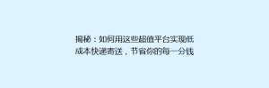揭秘：如何用这些超值平台实现低成本快递寄送，节省你的每一分钱！