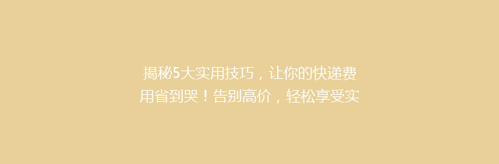 揭秘5大实用技巧，让你的快递费用省到哭！告别高价，轻松享受实惠物流服务