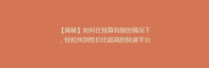 【揭秘】如何在预算有限的情况下,轻松找到性价比超高的快递平台?揭秘低价快递平台的秘密!
