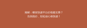 揭秘:哪家快递平台价格最实惠?告别高价,轻松省心寄快递!
