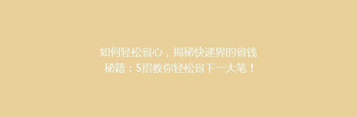 如何轻松省心，揭秘快递界的省钱秘籍：5招教你轻松省下一大笔！