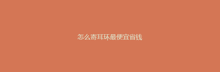 怎么寄耳环最便宜省钱
