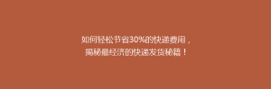如何轻松节省30%的快递费用,揭秘最经济的快递发货秘籍!