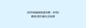 2025寄越南快递攻略：时效/费用/清关避坑全知道