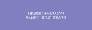 旧物别堆着二手平台3天卖560元她的新手“傻瓜招”普通人照做就行